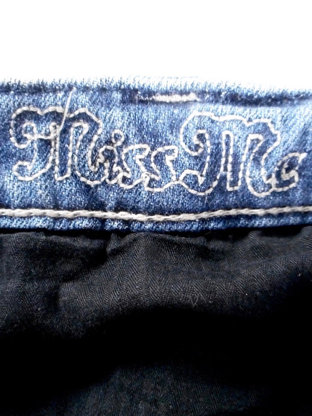 Miss Me Jeans Boot Cut Blue Denim 29 JP5330B2 Bejewel Wings Flap Distress 29x34 - Picture 4 of 15